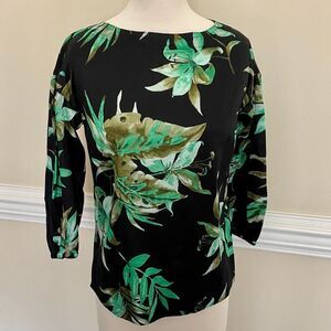 Women’s Ralph Lauren Black & Green Floral Blouse